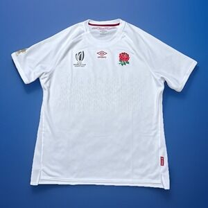 England Rugby Shirt 2023 World Cup Jersey Umbro White Camiseta size 2XL